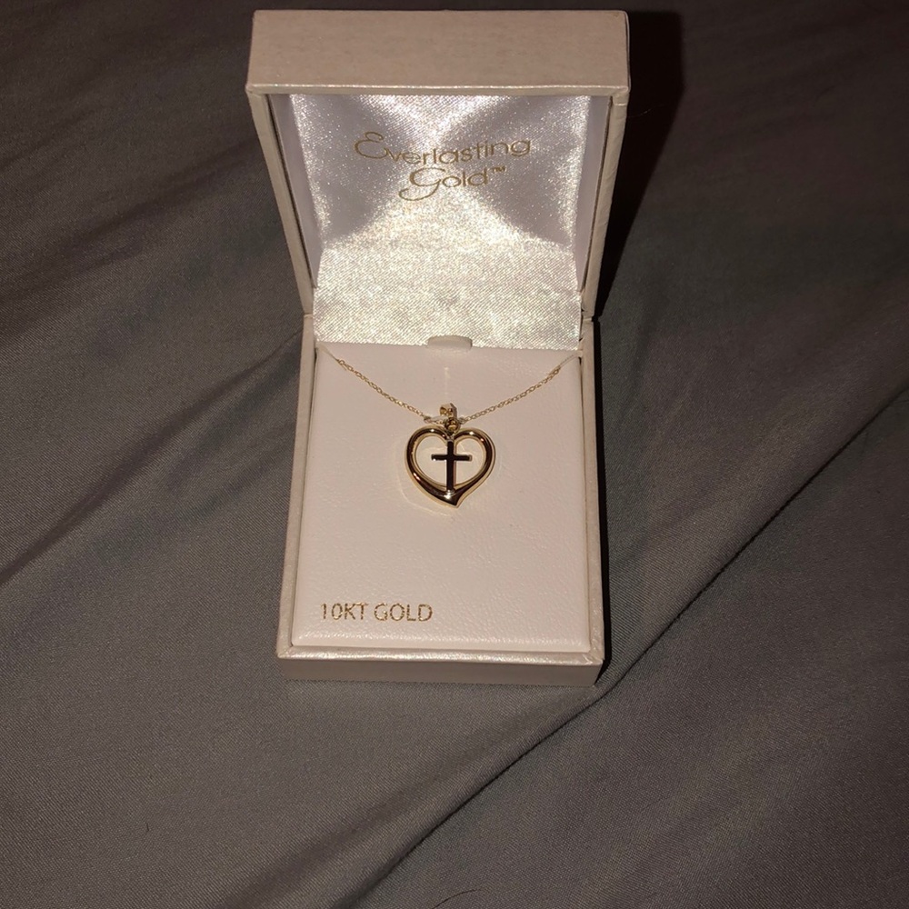 Gold and silver cross necklace
